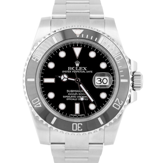 2017 MINT PAPERS Rolex Submariner Date Black Ceramic 40mm 116610 LN Watch BOX