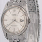 VINTAGE Rolex DateJust 36mm SILVER Stainess Steel 18K Gold Fluted JUBILEE 1601
