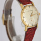 VINTAGE Jaeger-LeCoultre 18k Yellow Gold Silver 30mm Red Leather 417745 Watch