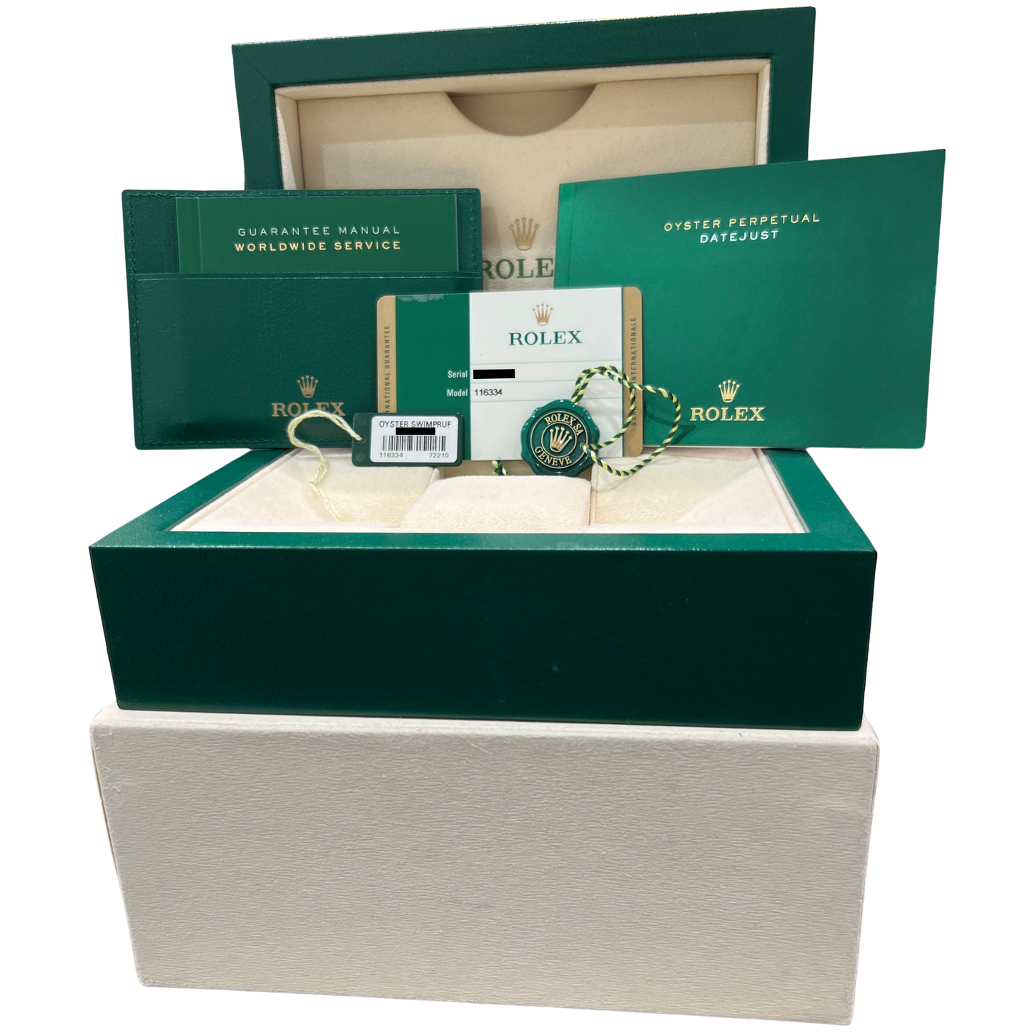 2016 PAPERS Rolex DateJust II WHITE Stainless Steel 41mm 116334 Watch BOX