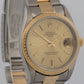 Rolex Oyster Perpetual Date 34mm CHAMPAGNE 18K Steel Engine-Turned Oyster 15233