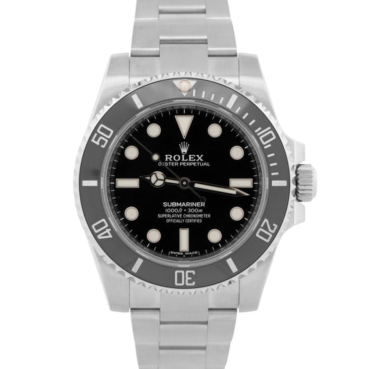 2019 PAPERS Rolex Submariner No-Date Steel BLACK 40mm 114060 LN BOX