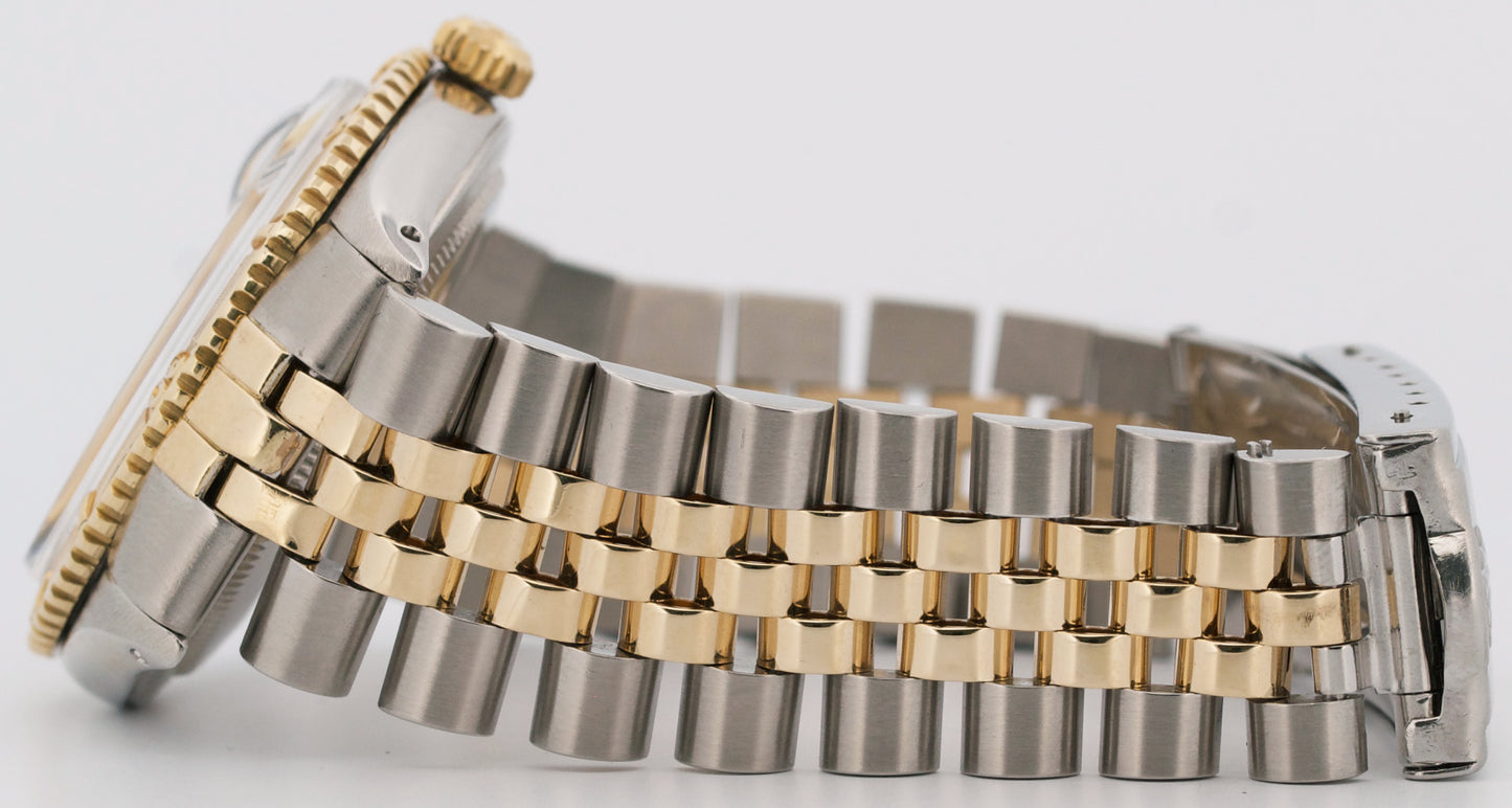 VINTAGE Rolex DateJust 36mm CHAMPAGNE Turn-O-Graph JUBILEE Steel 18K Gold 1625