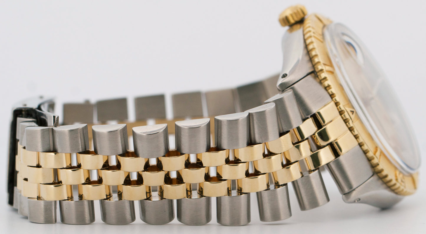 VINTAGE Rolex DateJust 36mm CHAMPAGNE Turn-O-Graph JUBILEE Steel 18K Gold 1625