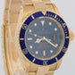 MINT 1993 Rolex Submariner Date BLUE 18K Yellow Gold 40mm Watch 16618 Watch