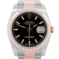 Rolex DateJust BLACK Two-Tone Rose Gold Stainless Steel 36mm 116201 Watch