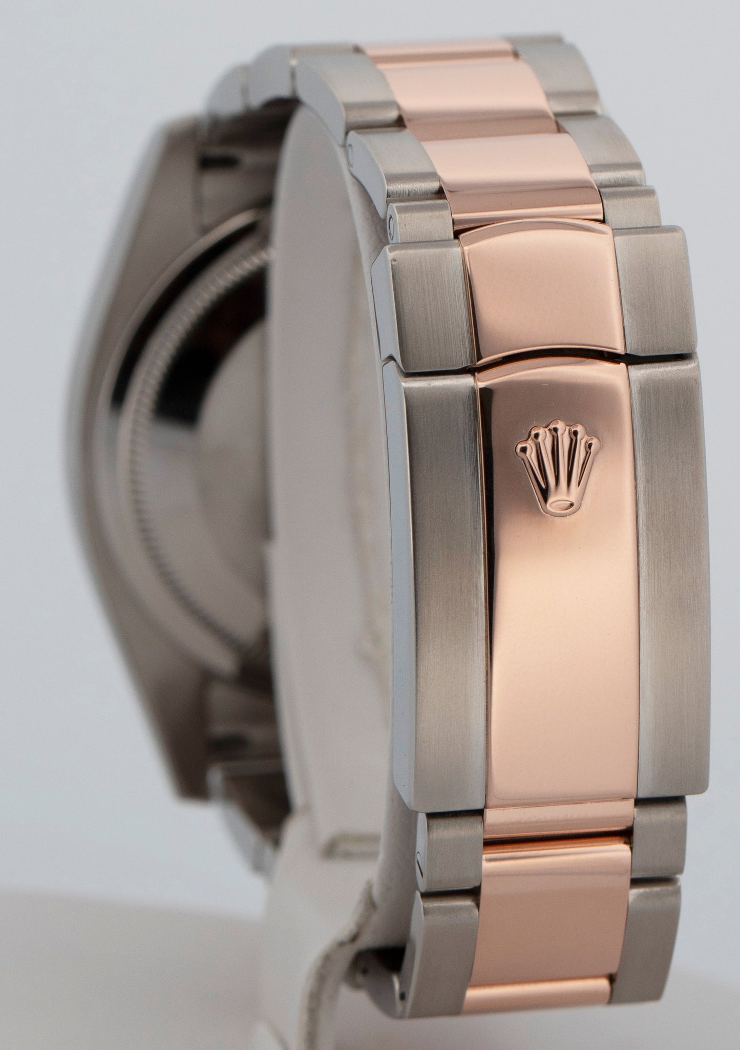 Rolex DateJust BLACK Two-Tone Rose Gold Stainless Steel 36mm 116201 Watch
