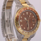 UNPOLISHED Rolex GMT-Master II ROOT BEER 18K Gold Steel Brown OYSTER Watch 16713