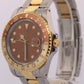 UNPOLISHED Rolex GMT-Master II ROOT BEER 18K Gold Steel Brown OYSTER Watch 16713