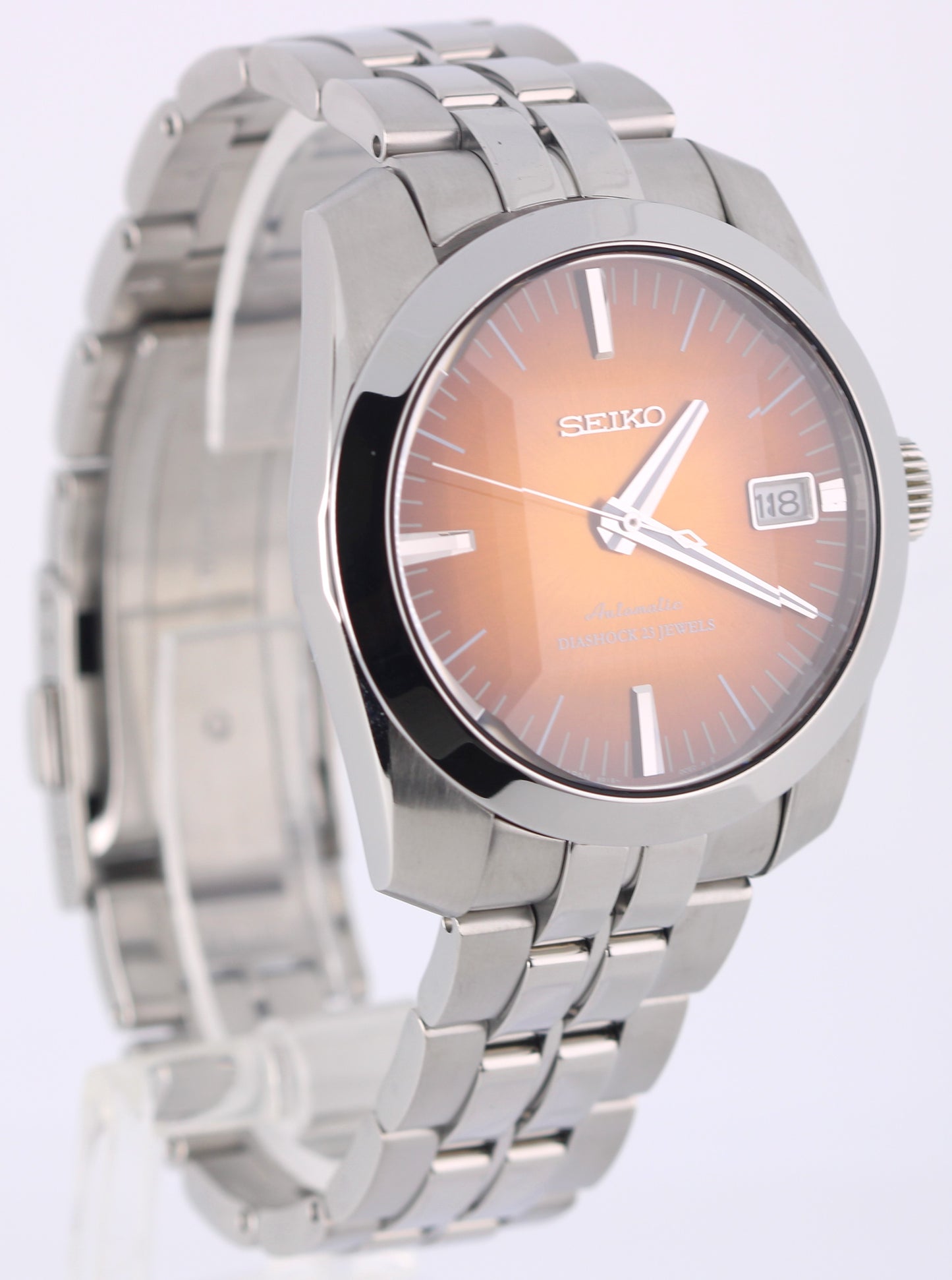 Seiko SARB005 Orange Sunburst Faceted Crystal 39mm Steel 6R15-00D0 Watch