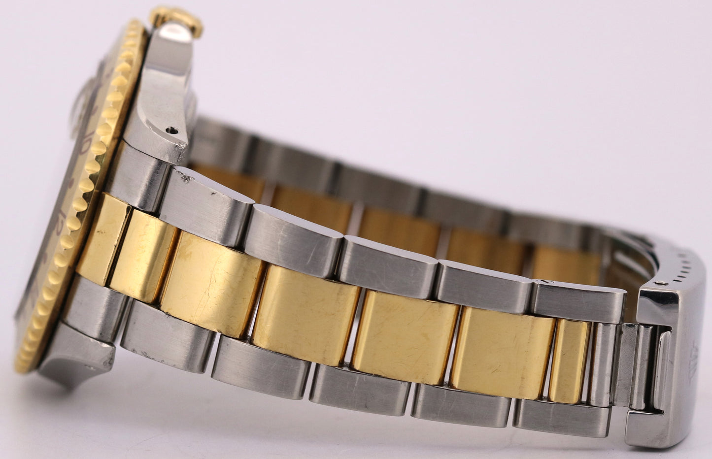 UNPOLISHED Rolex GMT-Master II ROOT BEER 18K Gold Steel Brown OYSTER Watch 16713