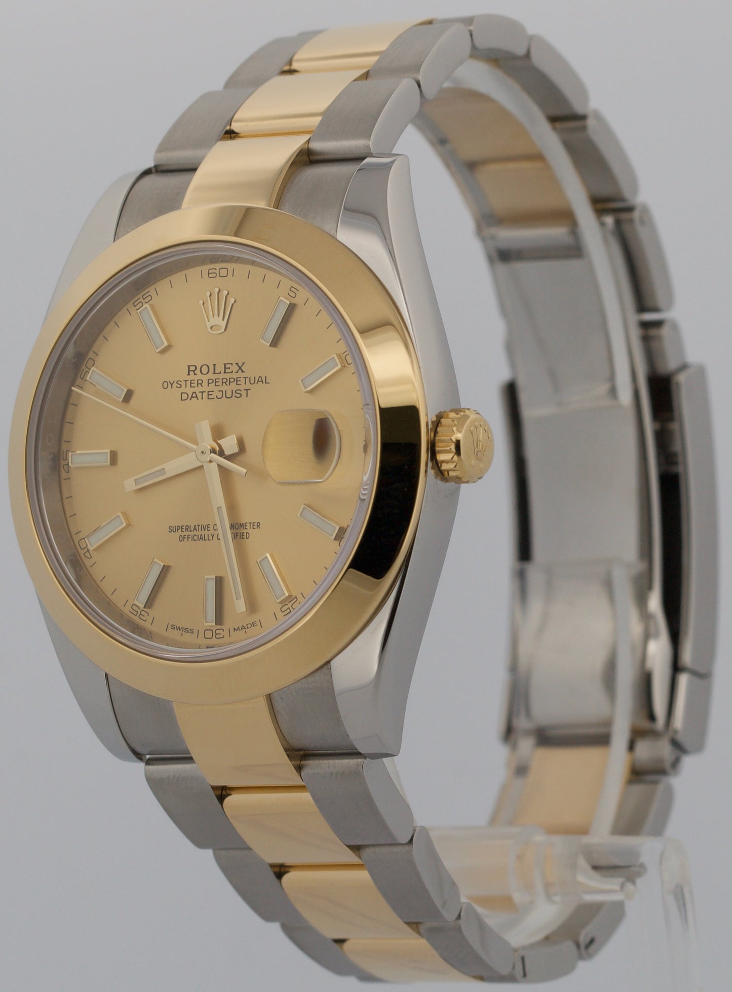 2018 PAPERS Rolex DateJust CHAMPAGNE 18K Gold Steel OYSTER 41mm 126303 Watch BOX