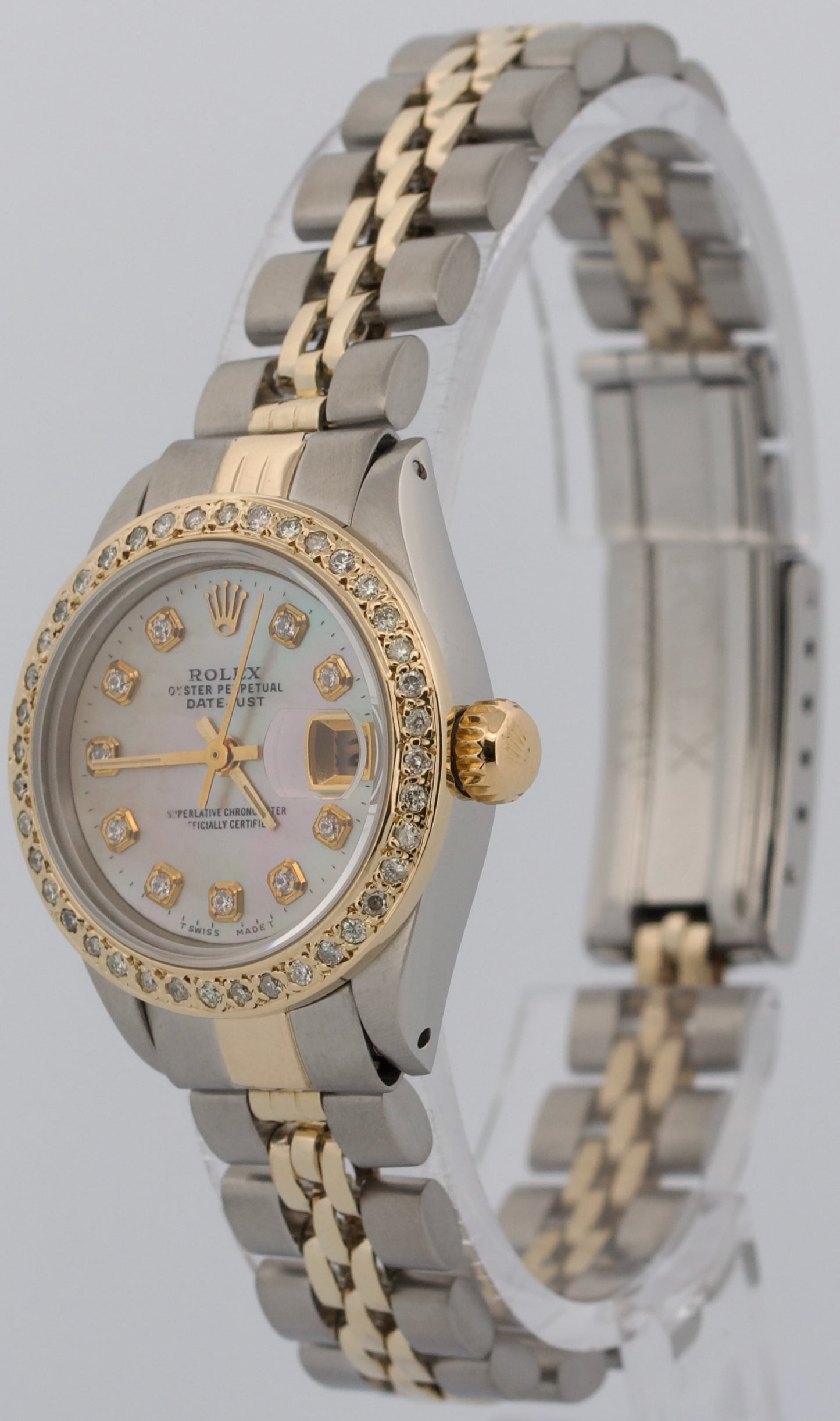 Ladies Rolex DateJust 26mm MOP DIAMOND 18K Yellow Gold Steel JUBILEE 6917 Watch