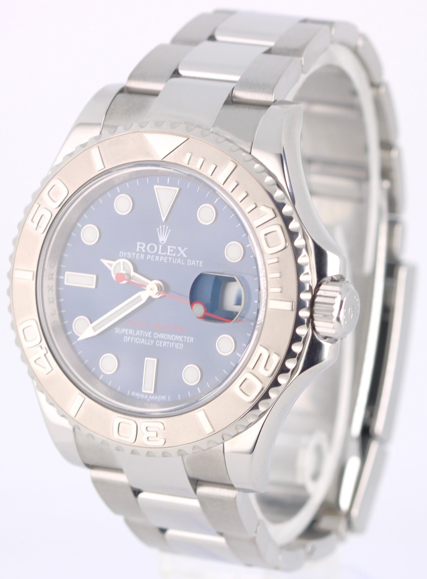 2013 PAPERS Rolex Yacht-Master Platinum Steel Blue 40mm 116622 Watch BOX