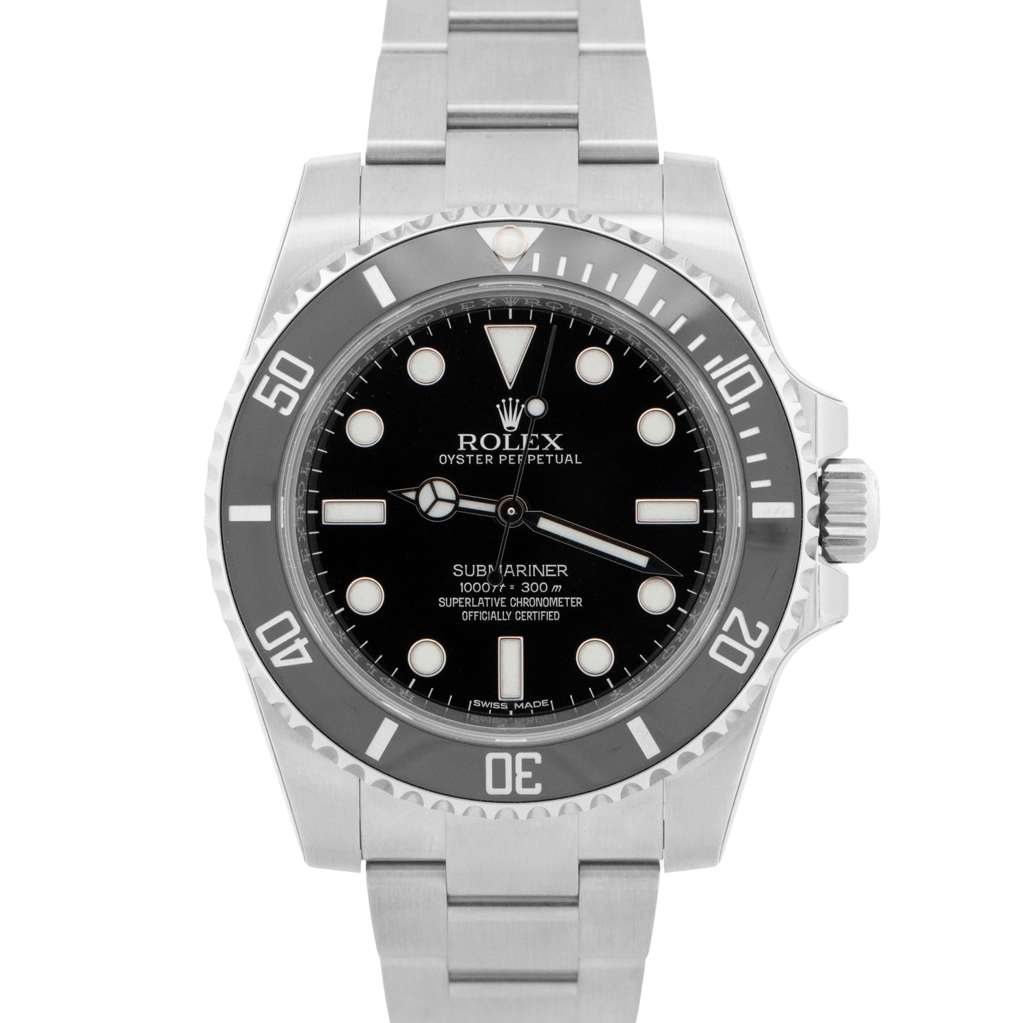 STICKERED PAPERS Rolex Submariner No-Date 40mm BLACK Steel 114060 LN BOX