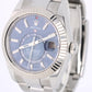 2024 PAPERS Rolex Sky-Dweller 18k Fluted Steel Blue 42mm 336934 Oyster Watch BOX