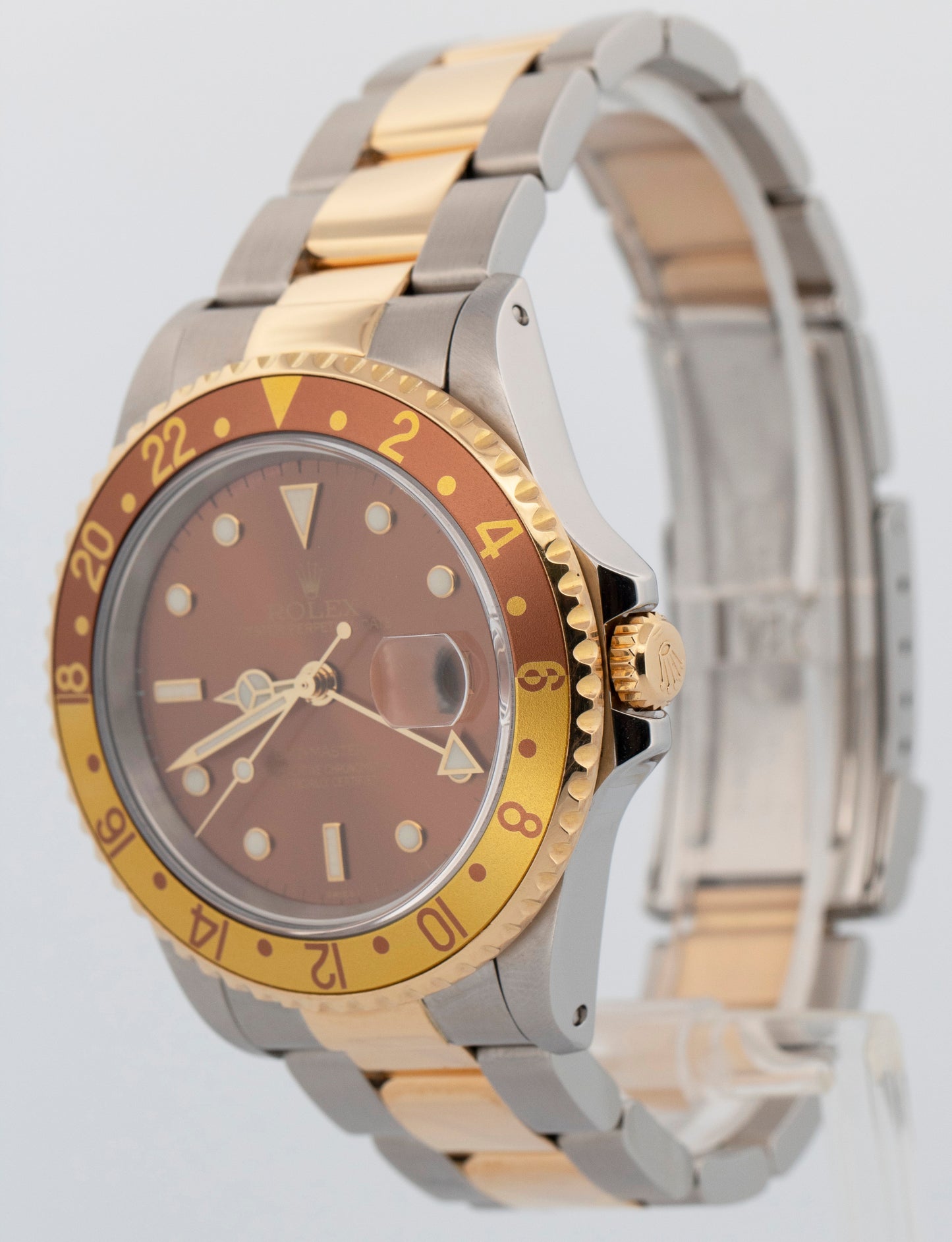 Rolex GMT-Master II ROOT BEER Two-Tone Yellow Gold Steel 40mm 16713 Watch
