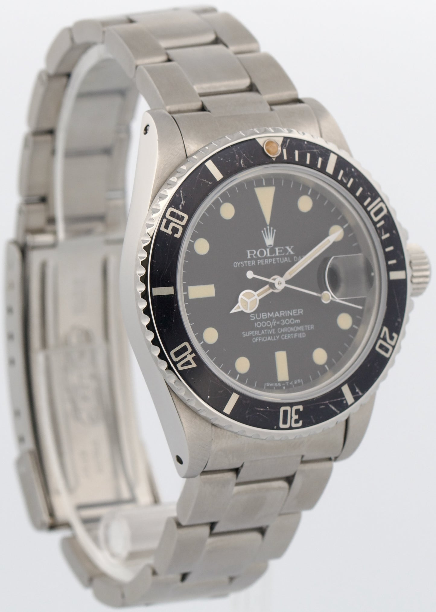 VINTAGE 1981 Rolex Submariner Date Black MATTE DIAL 16800 40mm PATINA Steel