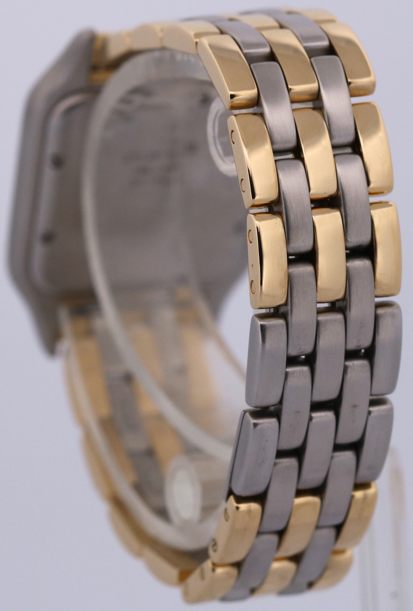 Ladies Cartier Panthere Midsize IVORY 18K Gold Steel THREE ROW 27mm Quartz 83949