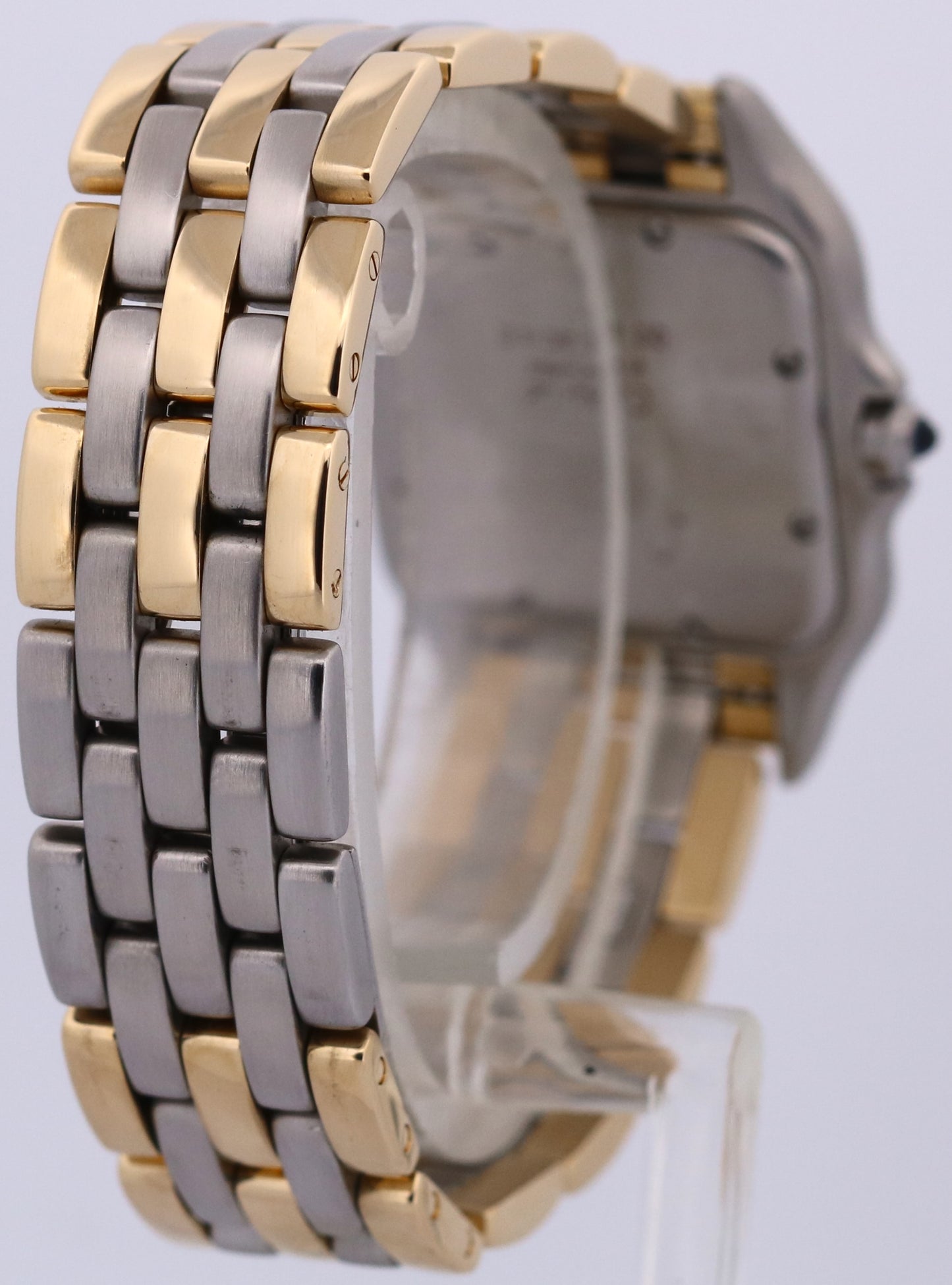 Ladies Cartier Panthere Midsize IVORY 18K Gold Steel THREE ROW 27mm Quartz 83949