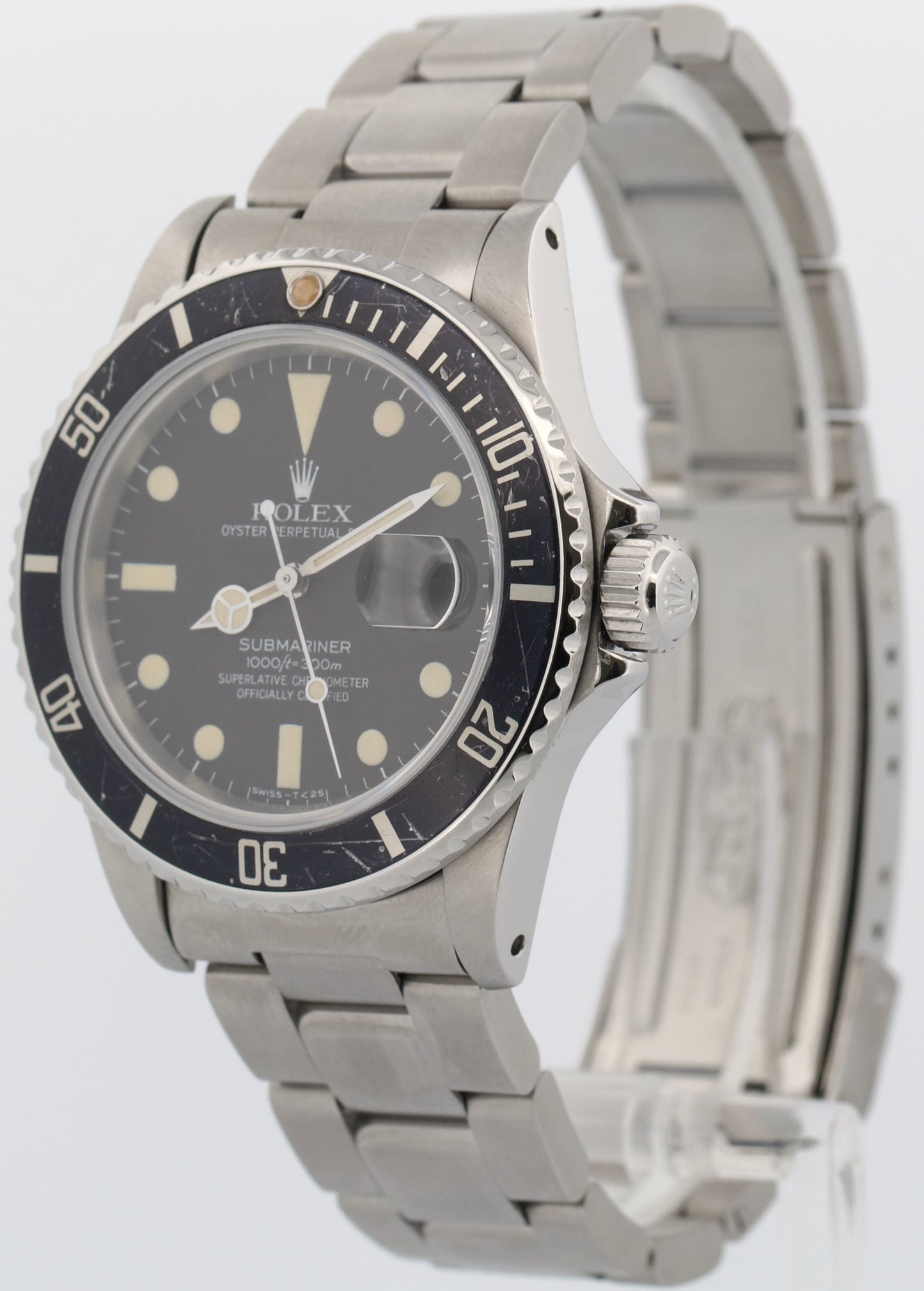 VINTAGE 1981 Rolex Submariner Date Black MATTE DIAL 16800 40mm PATINA Steel