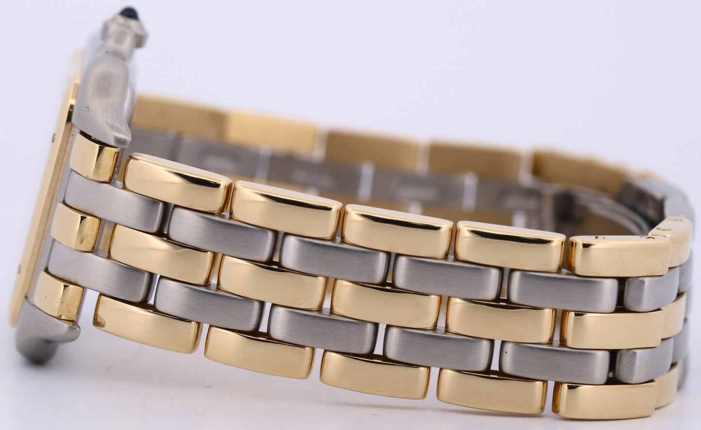 Ladies Cartier Panthere Midsize IVORY 18K Gold Steel THREE ROW 27mm Quartz 83949