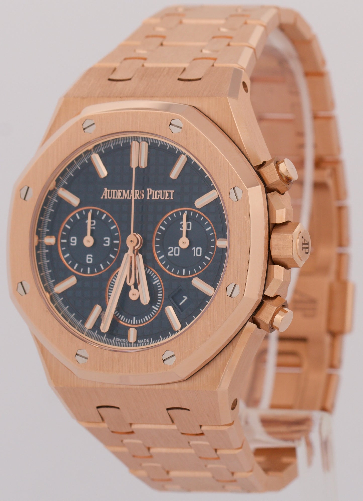 PAPERS Audemars Piguet Royal Oak BLUE 38mm 18K Gold 26715OR.OO.1356OR.01 BOX