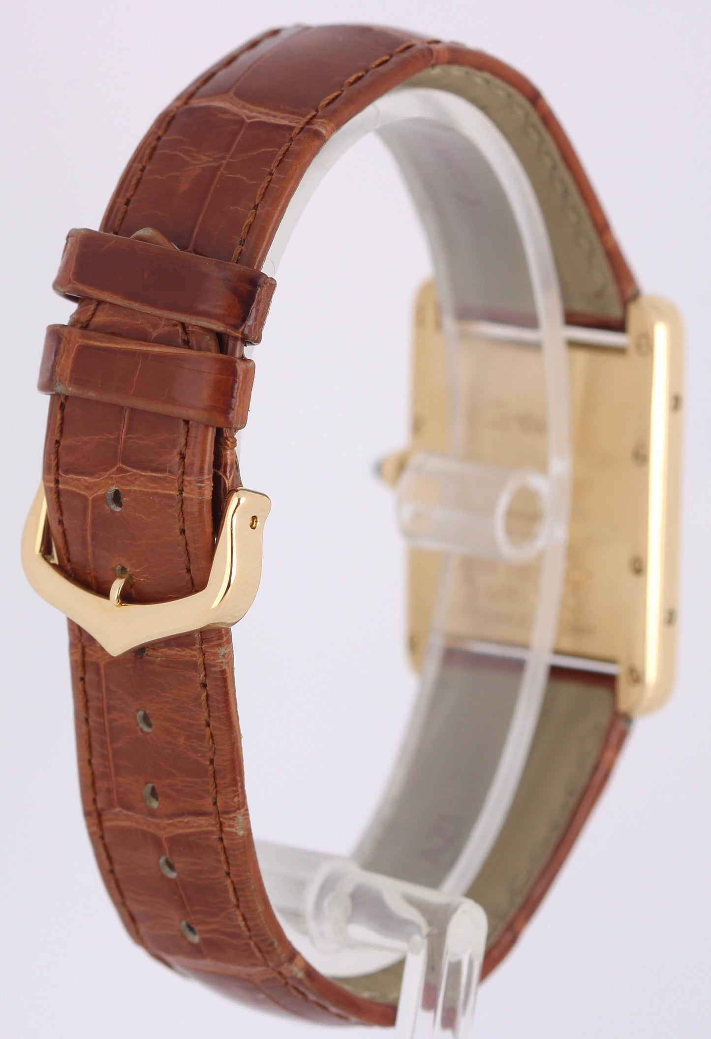 Cartier Tank Louis 18k Yellow Gold Silver Roman Numeral 25mm Quartz 2441 Watch