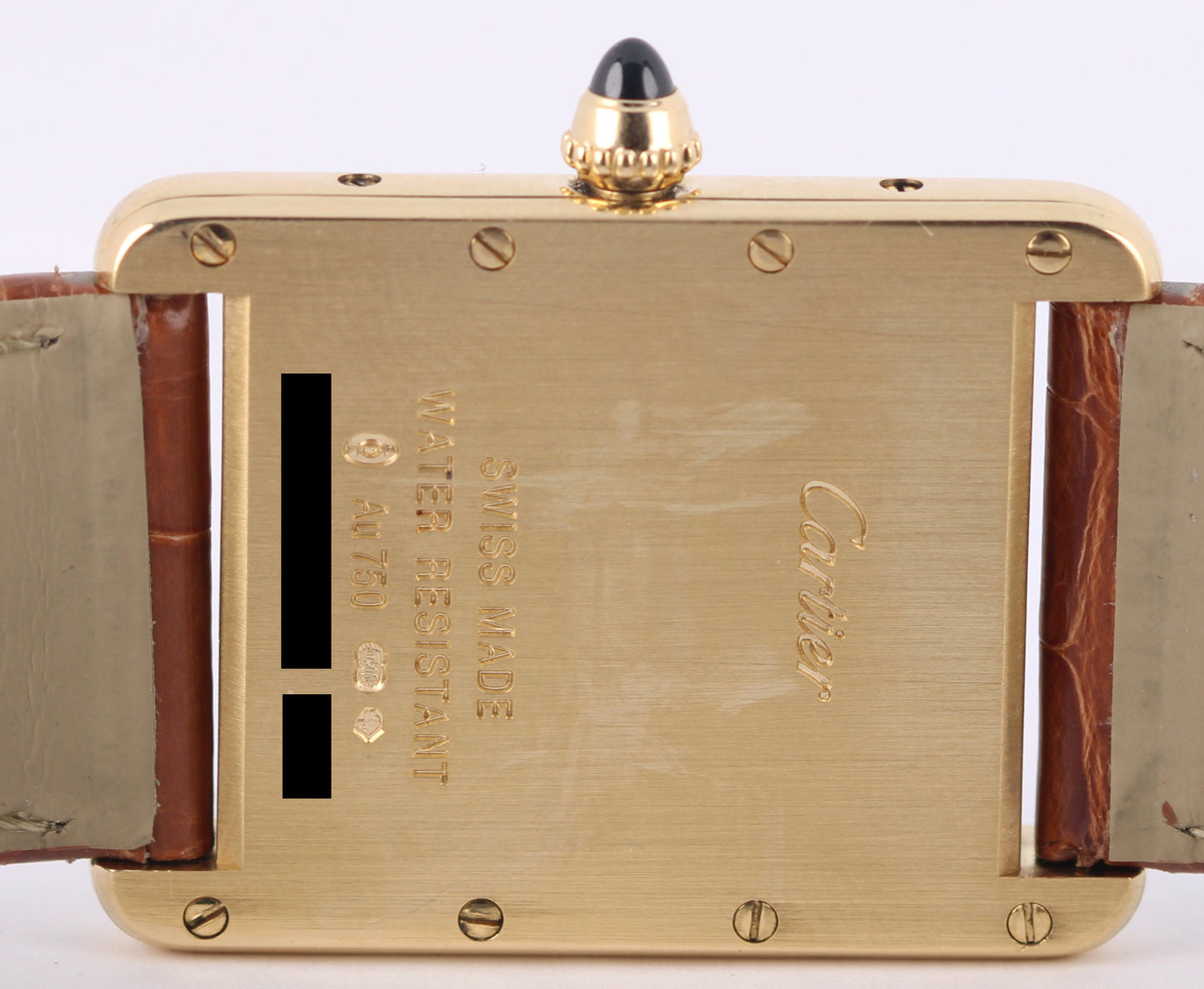 Cartier Tank Louis 18k Yellow Gold Silver Roman Numeral 25mm Quartz 2441 Watch