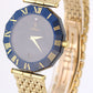 H Stern Safira 18k Gold Blue Sapphire Roman Bezel Black DIAMOND 34mm 091AM Watch