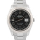 Rolex DateJust II BLACK ROMAN Stainless Steel 41mm 116334 Fluted Oyster Watch