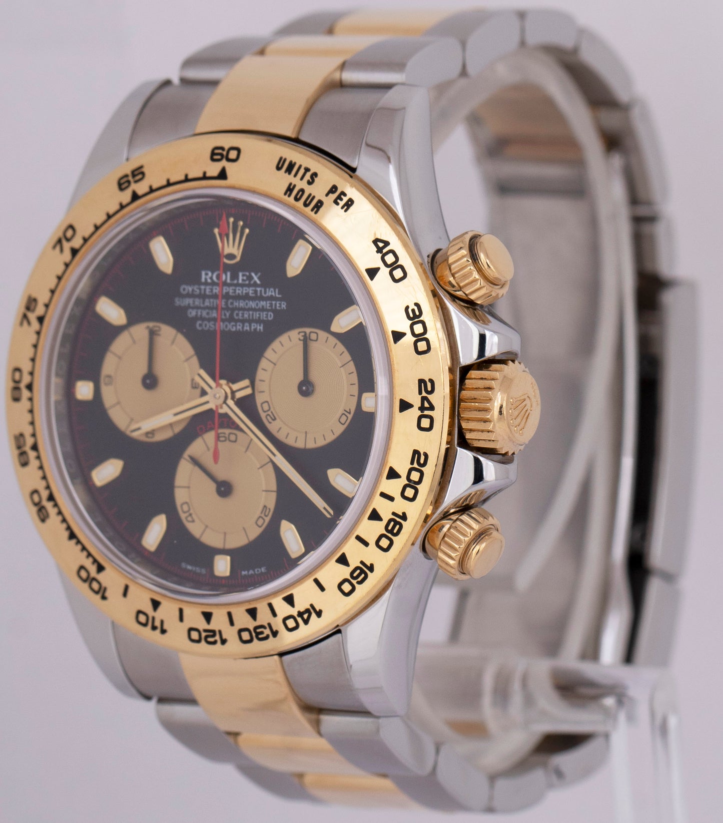 MINT Rolex Daytona Cosmograph 40mm Newman Black Gold Two-Tone Watch 116503