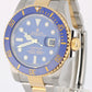 Rolex Submariner Date Two-Tone 18k Gold BLUE DIAMOND Serti 40mm 116613 Watch