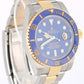 Rolex Submariner Date Two-Tone 18k Gold BLUE DIAMOND Serti 40mm 116613 Watch