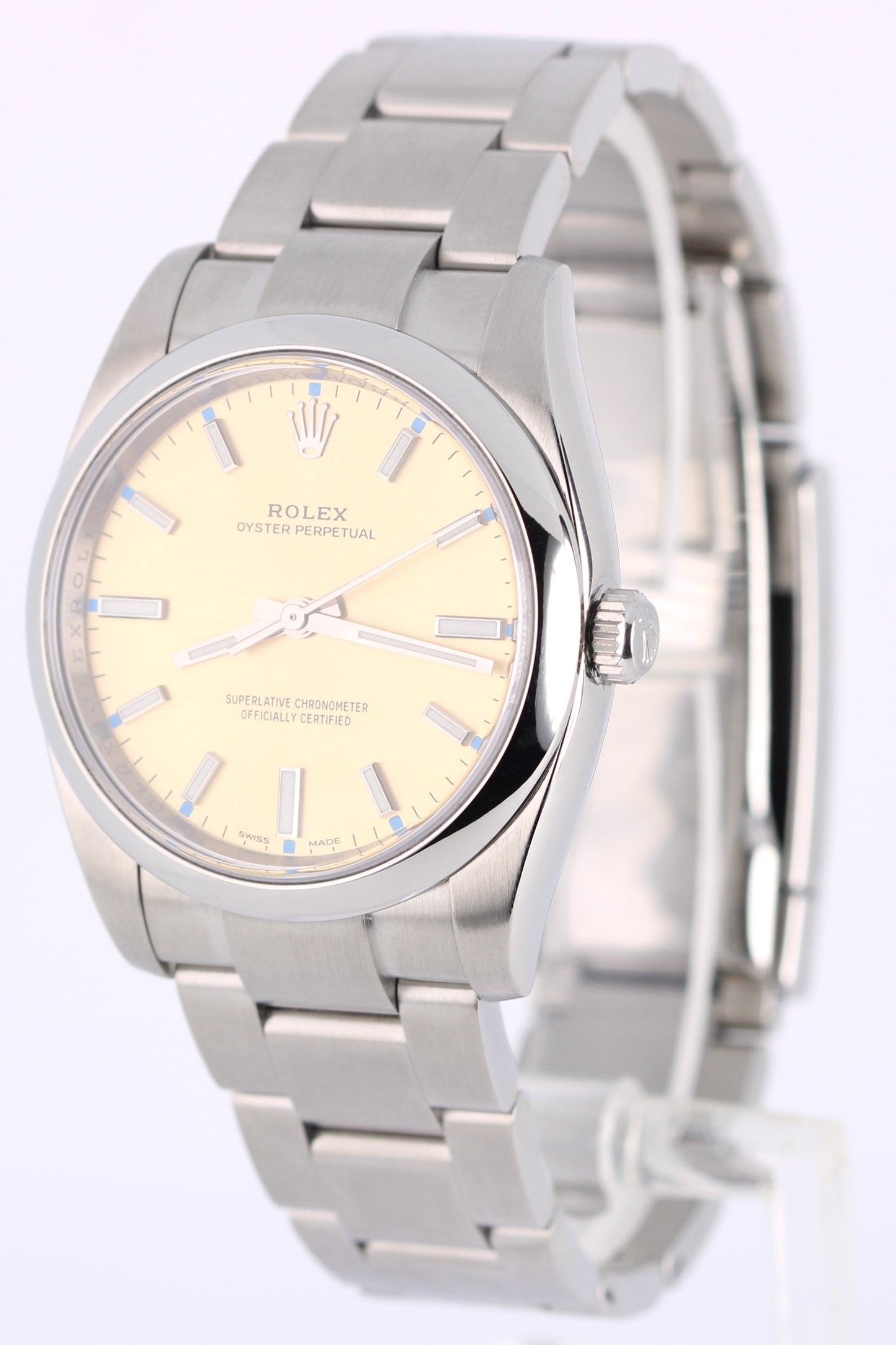 2016 PAPERS Rolex Oyster Perpetual Steel White Grape 34mm 114200 Watch BOX