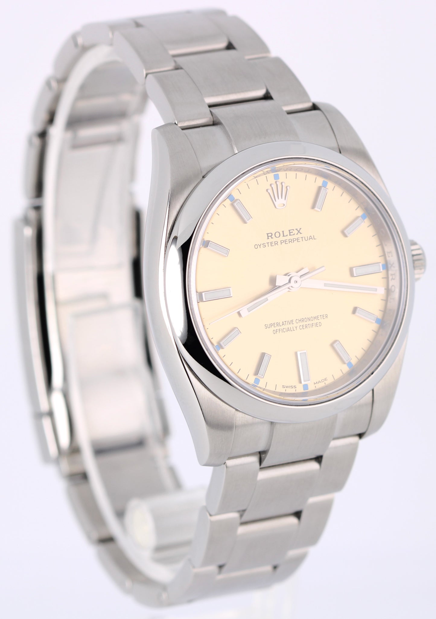 2016 PAPERS Rolex Oyster Perpetual Steel White Grape 34mm 114200 Watch BOX
