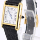 VINTAGE Cartier Tank Gold Plated PLAQUE OR G20M Silver Roman Numeral 21mm Watch