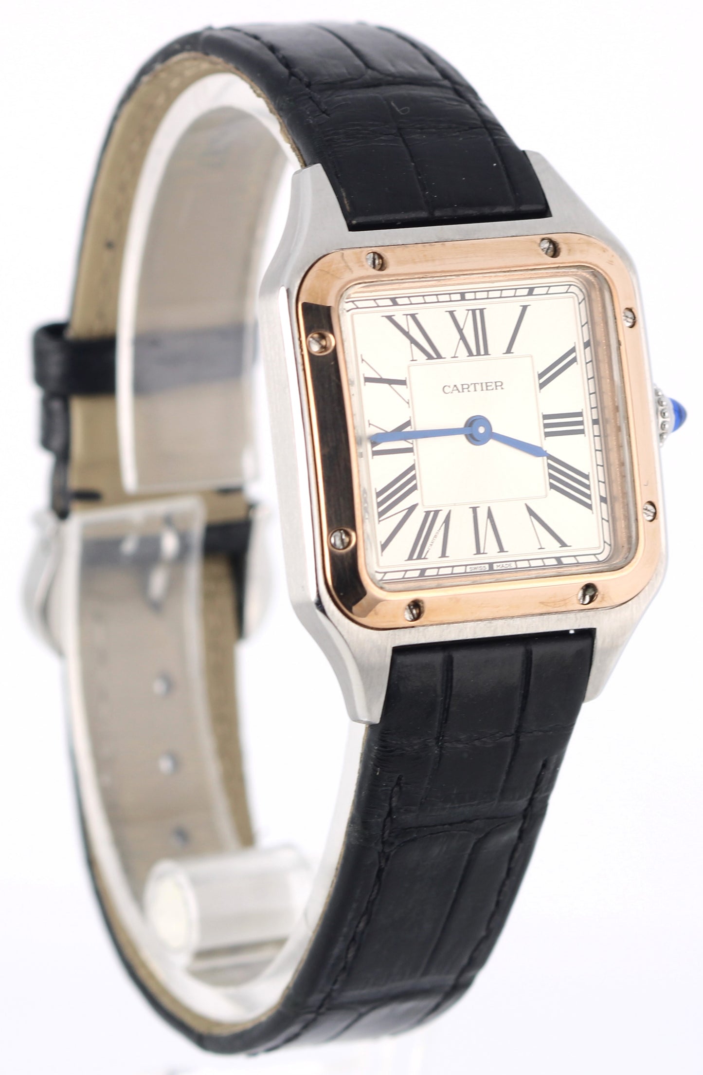 2022 PAPERS Cartier Santos Dumont Two-Tone 18k Silver Roman 27.5mm W2SA0012 BOX
