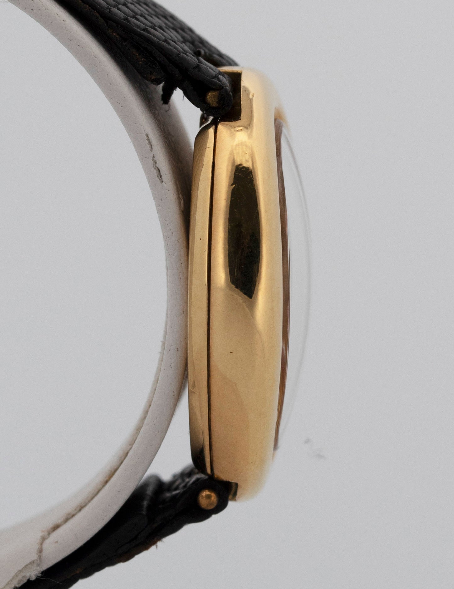Cartier Baignoire 18K Yellow Gold 22mm White Roman Manual Watch 7743-1