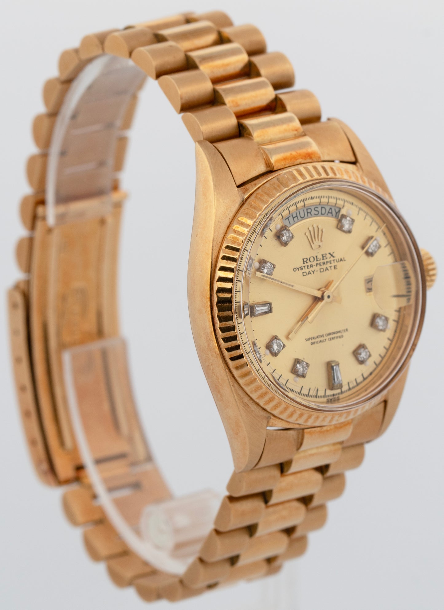 VINTAGE 1969 Rolex Day-Date President Champagne DIAMOND 36mm Yellow Gold 1803