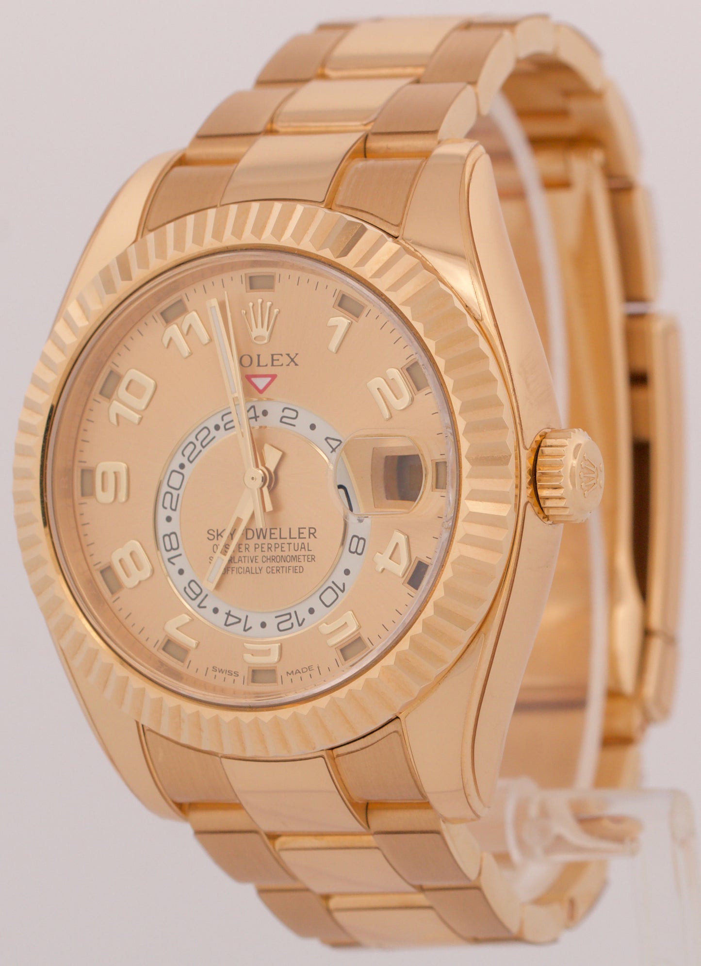 MINT Rolex Sky-Dweller CHAMPAGNE ARABIC 18K Yellow Gold 42mm 326938 Watch BOX