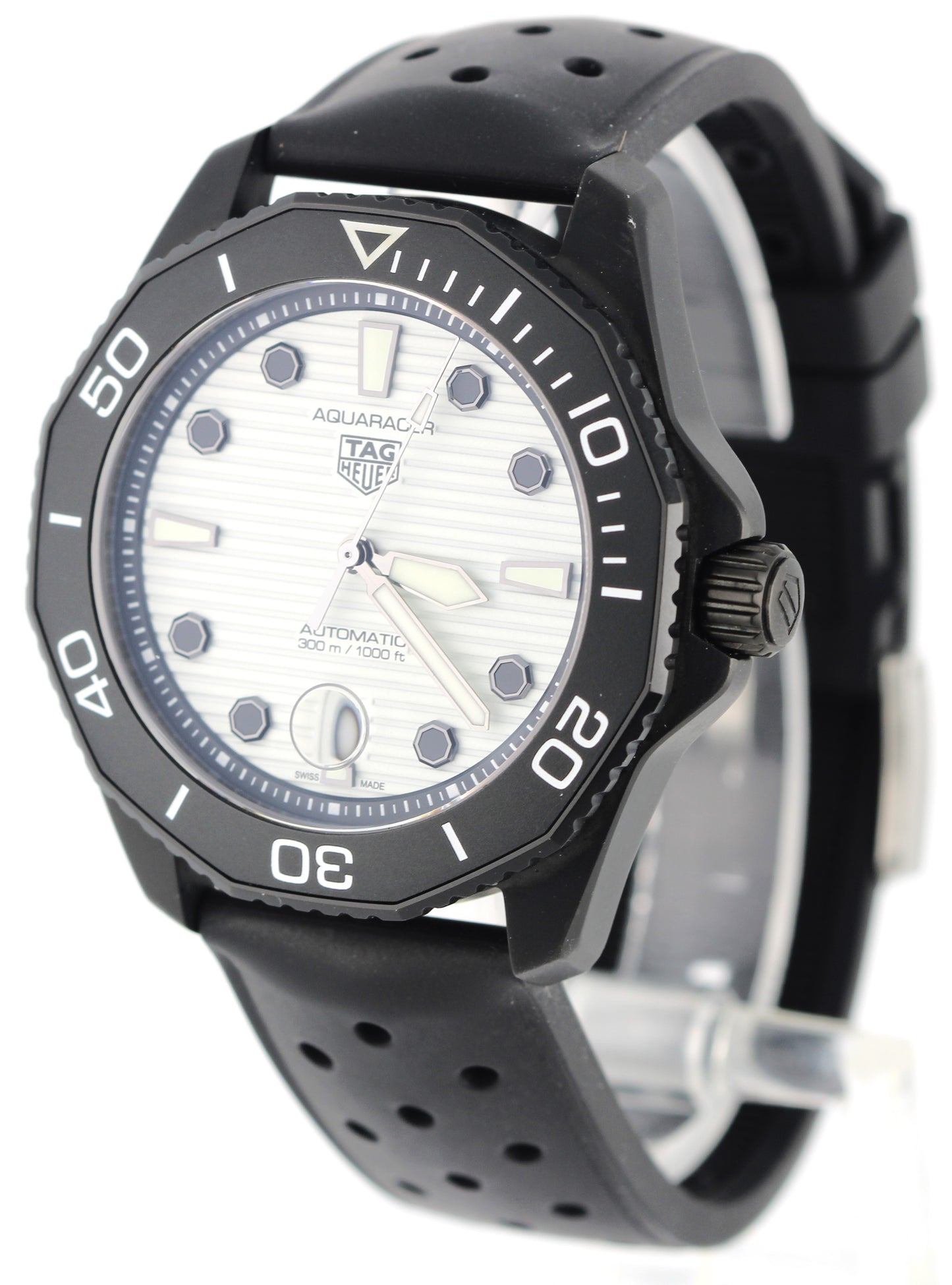 Tag Heuer Aquaracer Professional Date DLC Steel White 43mm WBP201D Watch BOX