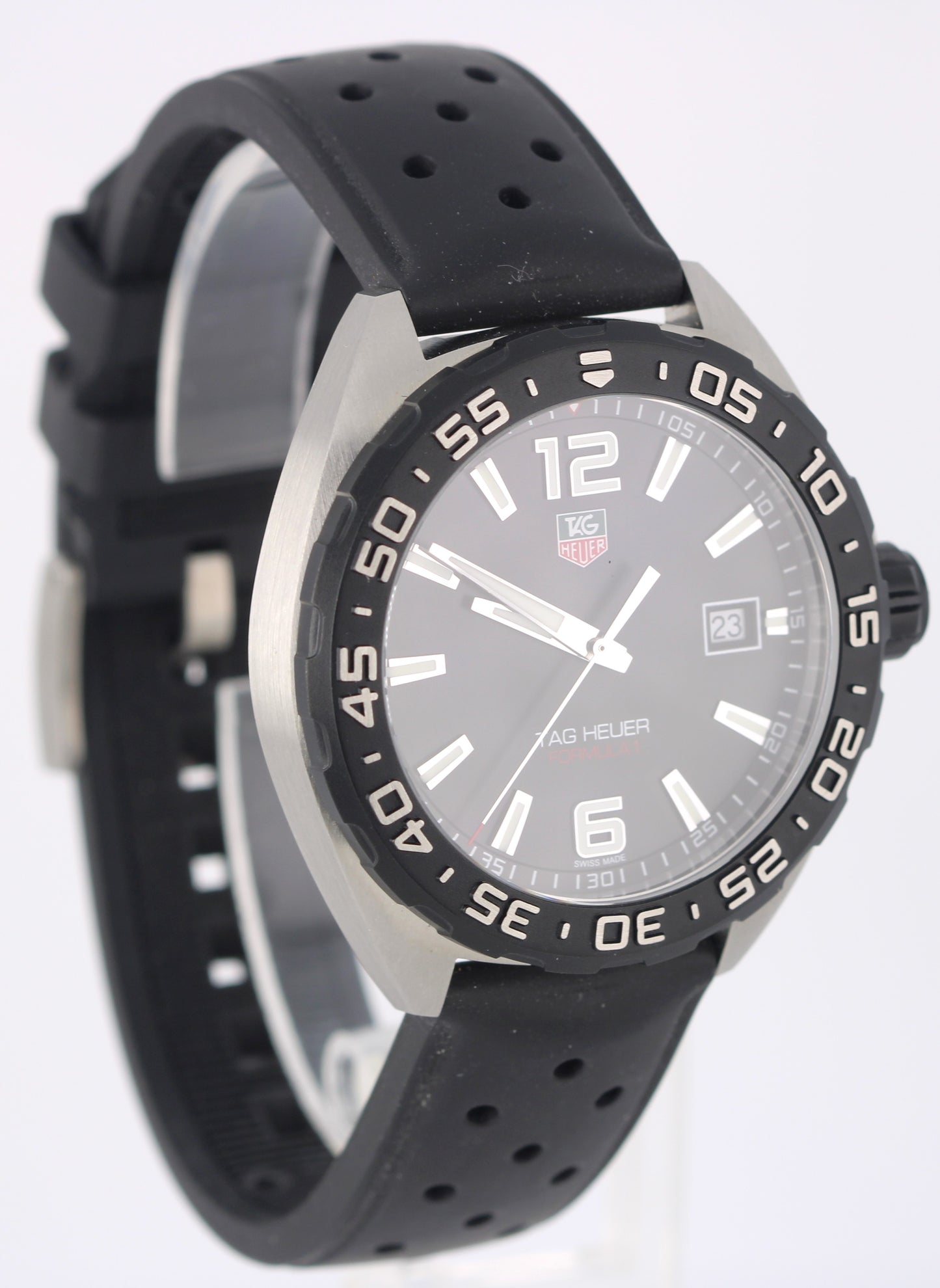Tag Heuer Formula 1 Date Stainless Steel Black 41mm WAZ1111 Quartz Rubber Watch