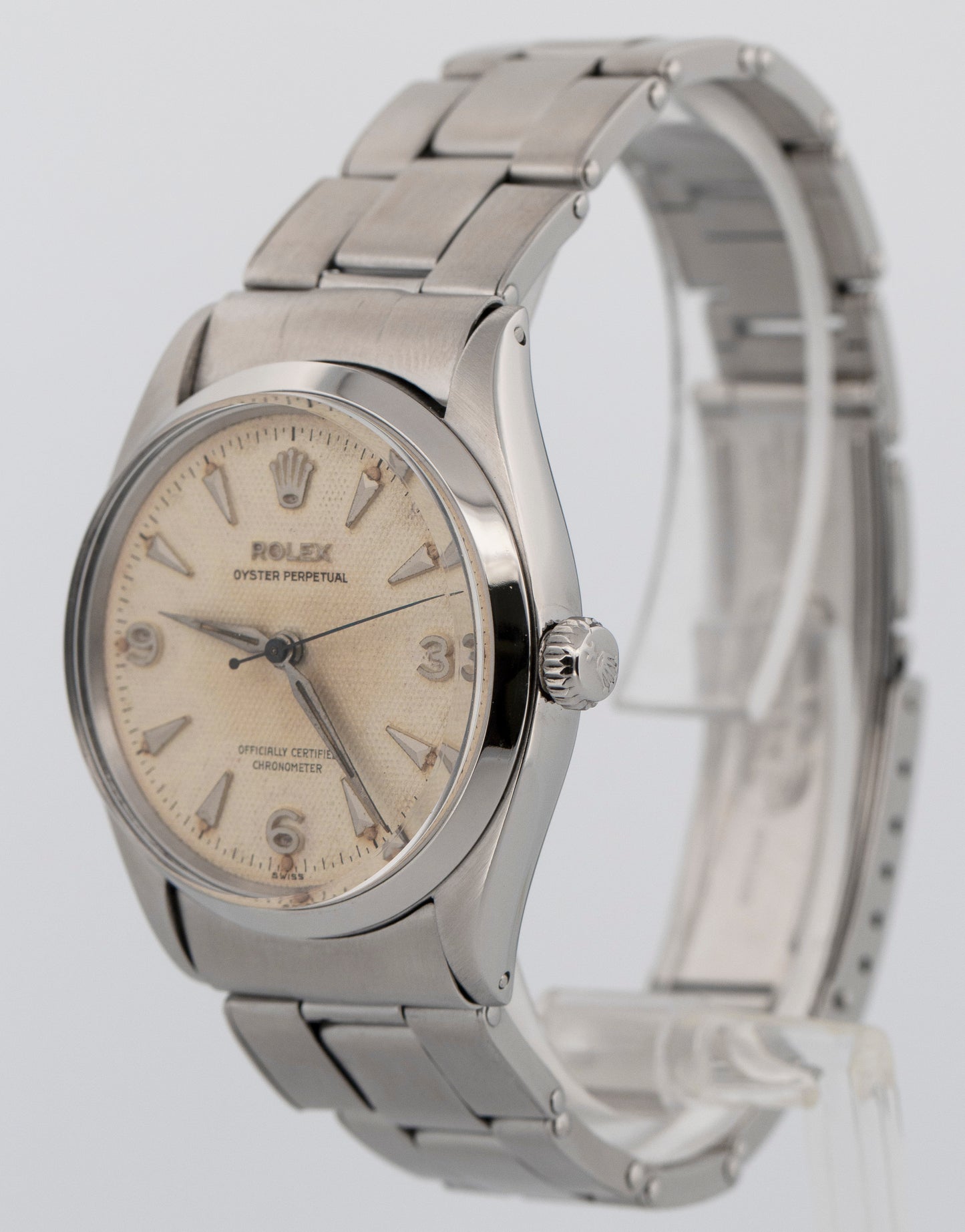 Vintage Rolex Oyster Perpetual Patina Steel 34mm Automatic Oyster 6564 Watch