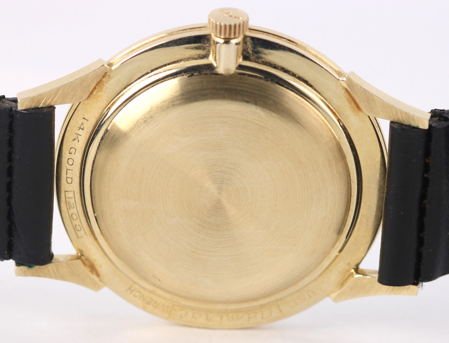 VINTAGE Longines Admiral 1200 14k Yellow Gold Silver 34mm Bubble Back Watch