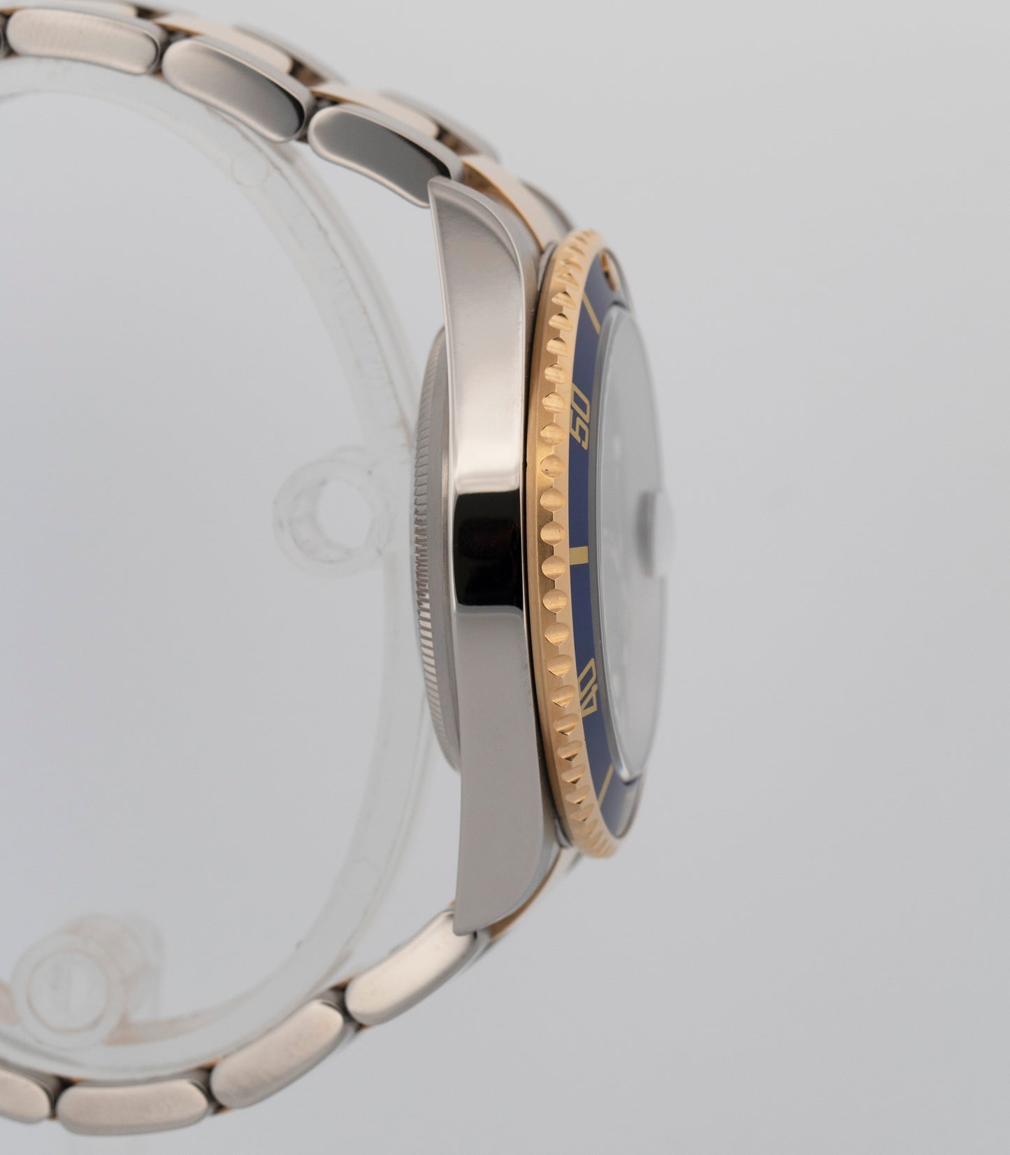 2005 PAPERS Rolex Submariner Date 40mm BLUE 18K Steel No-Holes Watch 16613 BOX