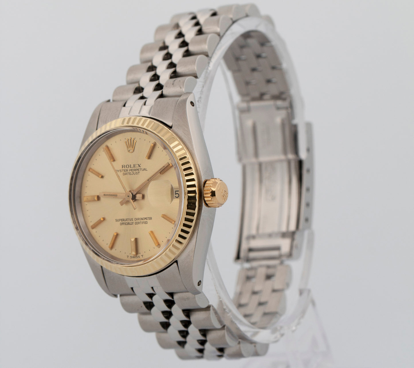 Rolex DateJust CHAMPAGNE Stainless Steel Gold Fluted 31mm 6827 Watch
