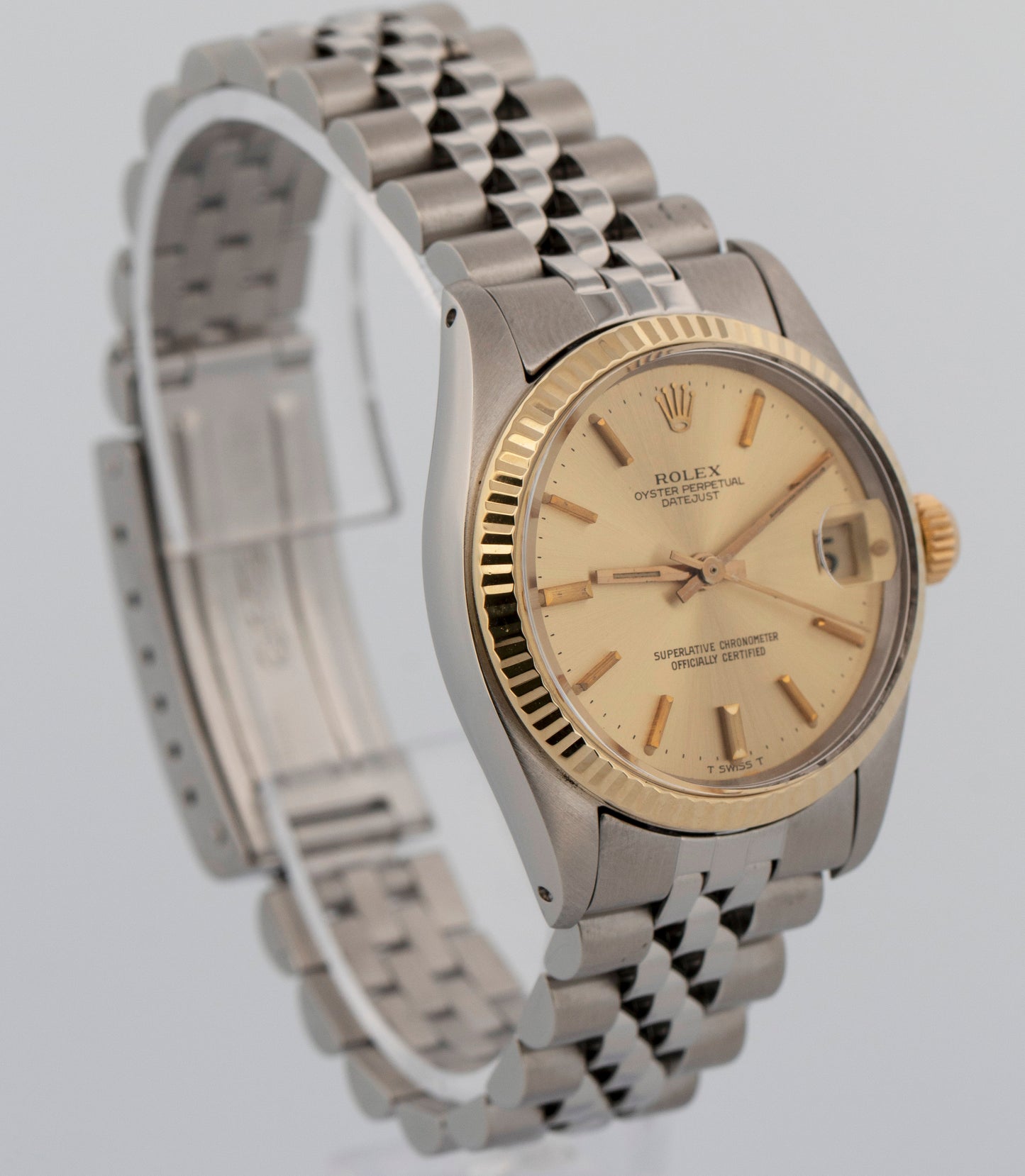 Rolex DateJust CHAMPAGNE Stainless Steel Gold Fluted 31mm 6827 Watch