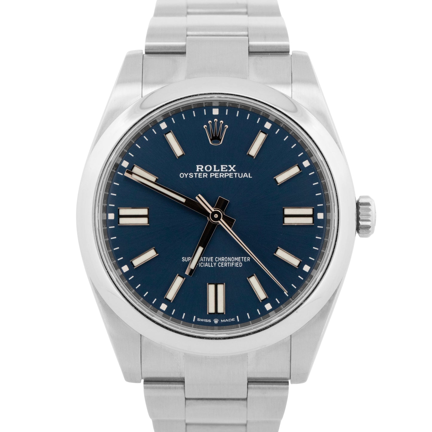 2020 PAPERS Rolex Oyster Perpetual 41mm BLUE Stainless Steel Watch 124300 BOX