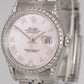 MINT Rolex DateJust 36mm Pink MOP Steel Diamond Automatic Jubilee Watch 16234